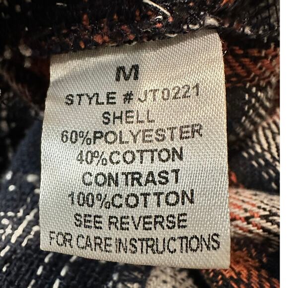 Oli + Hali – Color Block Frayed Hem Plaid Shacket – Blue/Red Plaid – Size Medium - Picture 3 of 5